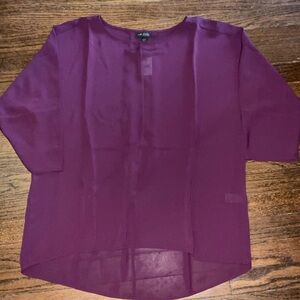 J. Jill Plum Layered Sheer Blouse